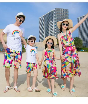 

Mother Daughter Sundress Mommy and Me Clothes Wedding Dress Family Matching Shirts Clothes Plus Size Mother Father Son Clothes
