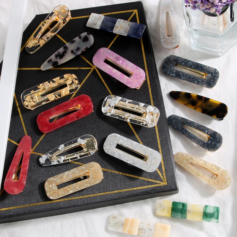 Acetate Hairpins Fashion hair jewelry for women french barrettes Girl Vintage Acrylic Leopard hair pins and clips hair accessory (15)
