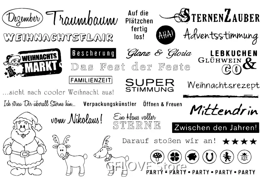 

German Merry Christmas Transparent Clear Silicone Stamp Seal DIY Scrapbooking photo Album Decorative A0518