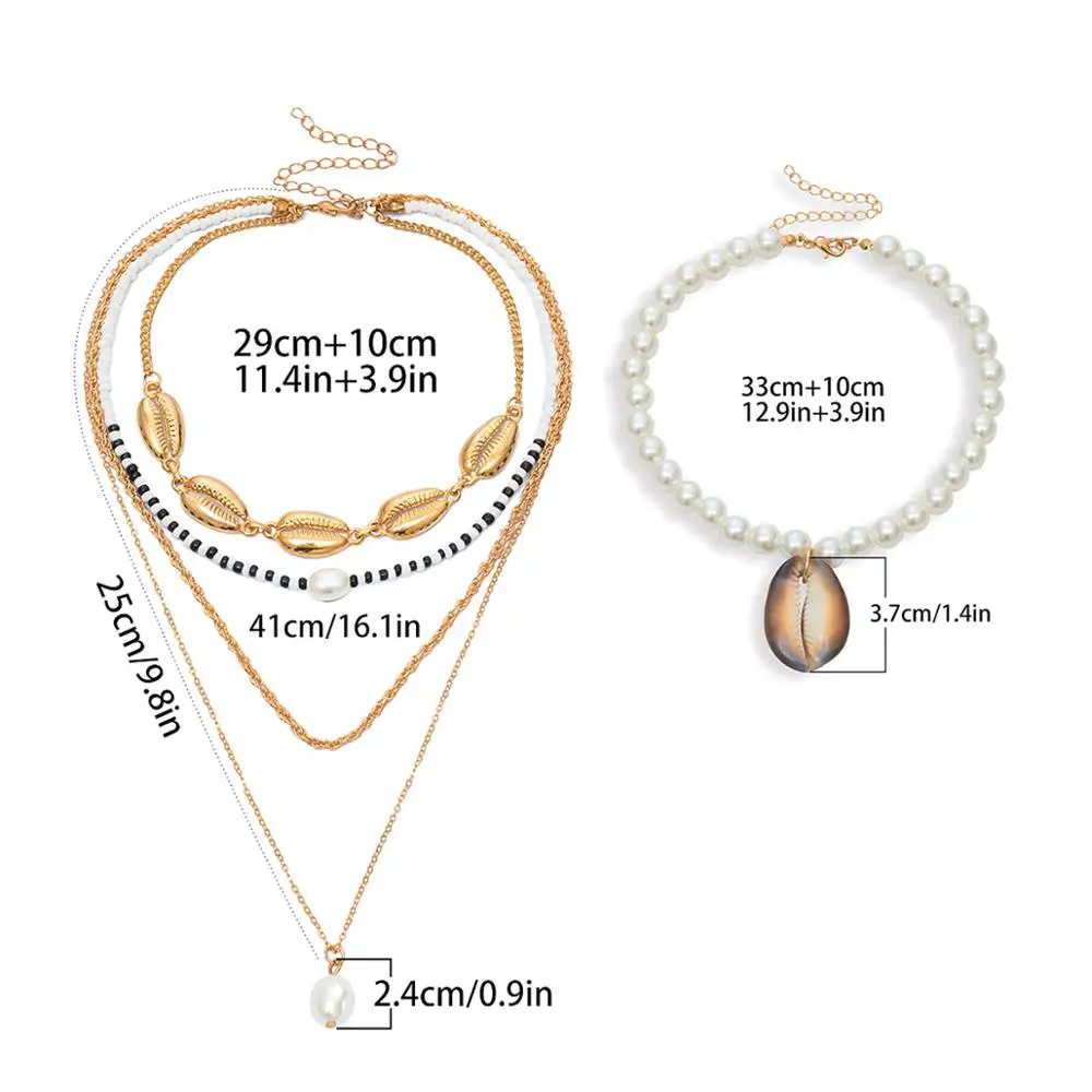 SHIXIN многослойная Морская раковина, кулон женское ожерелье, бохо жемчужное колье ожерелье модные ювелирные изделия натуральный/сплав ожерелье из ракушек