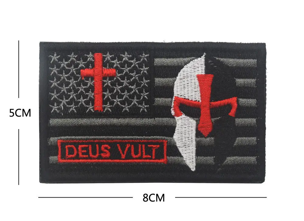 Рыцарский меч Deus Vult флаг США патч Крест Христианский Тамплиер рыцарь в Боге завещания боевой дух Тактический патч значок