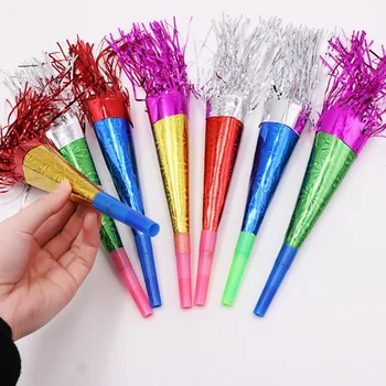 

Tassel Paper Horn Whistle Noise Maker Children Gift Bag Filler Toys Party wedding birthday