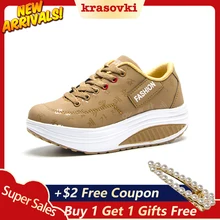 Krasovki Brand 2019 Black White Platform Shoes Hidden Heel Thick Sneakers Creepers lace up platform Wedge Shoes Ladies For Women high colors women s lace up creepers oxford high heel pearl platform shoes white round toe flock patchwork wedge platform heels