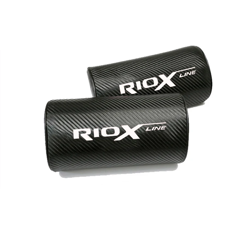 Автомобильная подушка для шеи для Kia Rio x line, углеродное волокно, текстура, искусственная кожа, автомобильное сиденье, подушка для шеи, подголовник, подушка - Цвет: 2pcswhite