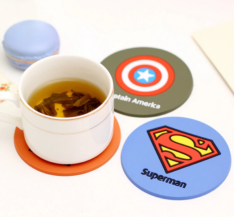 

100PCS New Design Round Silicone Coasters Cute Cartoon Tea Coasters Cup Mat Home Drink Placemat Tableware Coaster Coffee Coaster