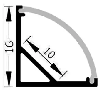 10 шт. 1 м/шт. светодиодный профиль для 10 мм Светодиодные полосы угловой алюминиевый профиль канал для светодиодной полосы модель дома 12A