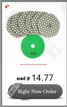 DIATOOL 7pcs 4inch#100 Dry Diamond Polishing Pads Diameter 100MM Resin Bond Diamond Flexible Polishing Pads