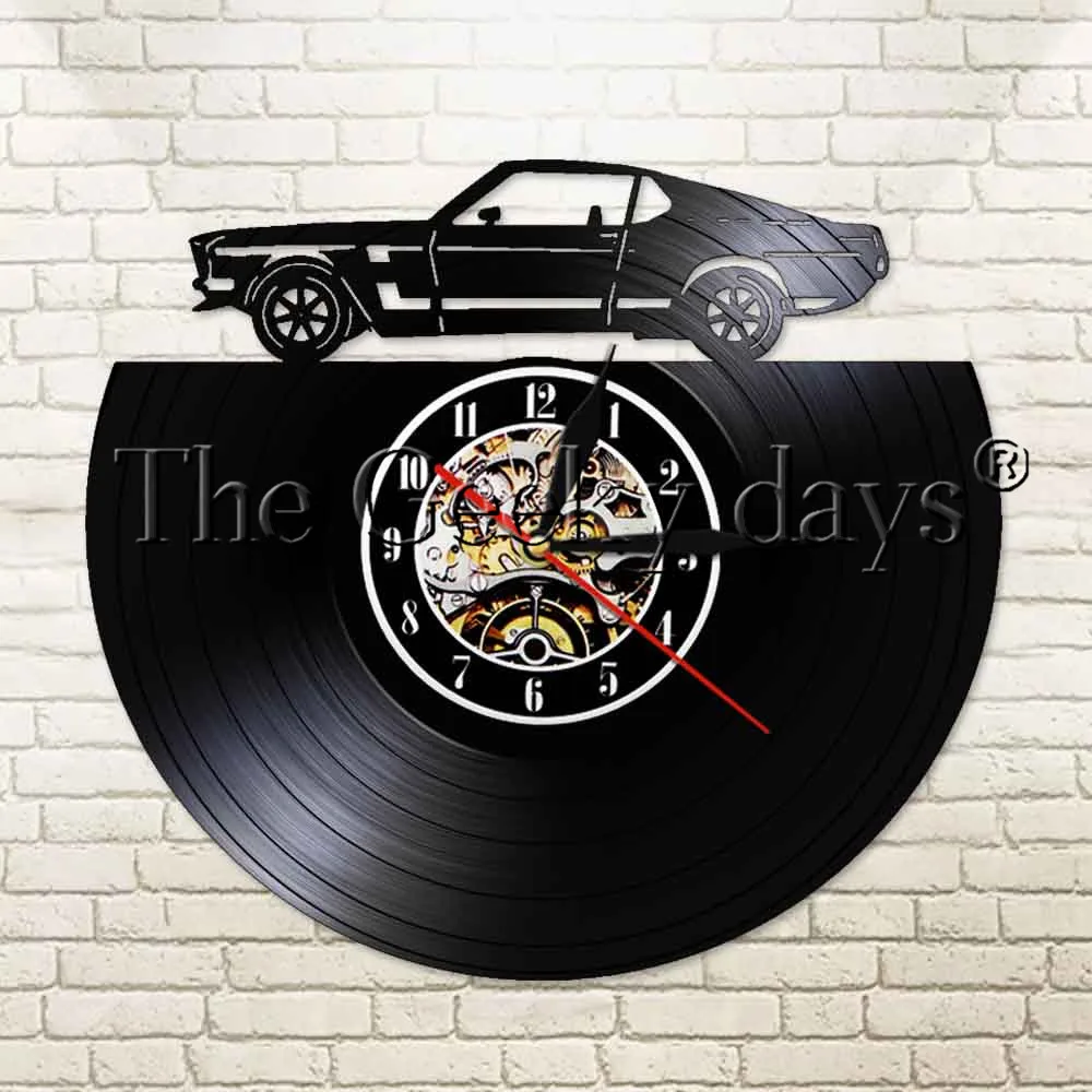 1Piece Retro Car Automotive Creative Vinyl Record Wall Clock Modern