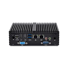 QOTOM Quad Core Мини-ПК с Celeron N3150 процессор на борту, до 2.08 ГГц, безвентиляторный Мини-ПК Dual NIC