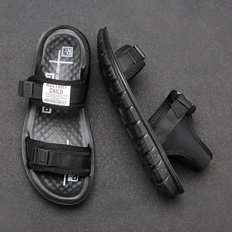 2019 новые мужские кожаные сандалии удобные крутые воздушные подушки Нескользящие мужские сандалии пляжные шлепки tide shoes