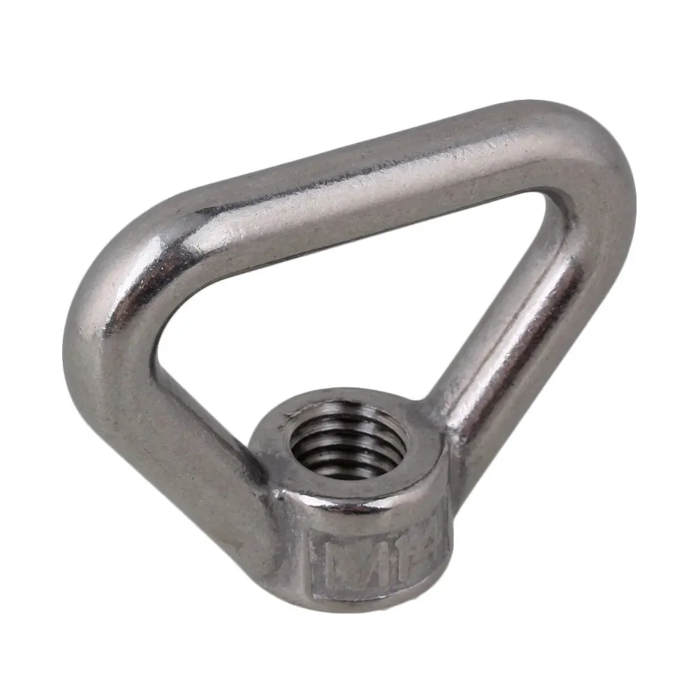 Triangle Shape Silver M14 304 Stainless Steel Eyed Threaded Nuts