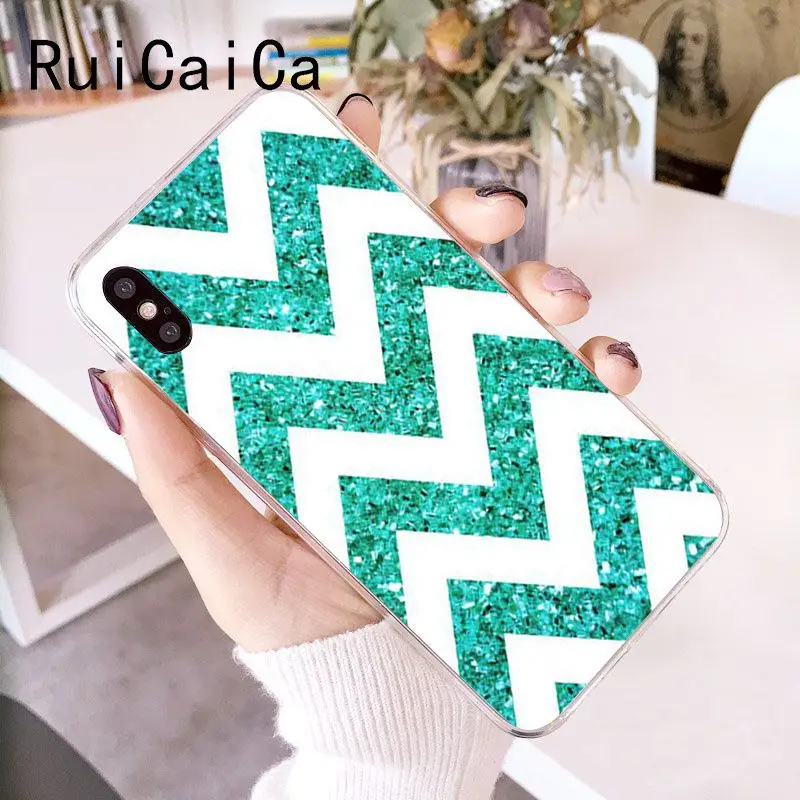 Silver Green stripe Glitter cool