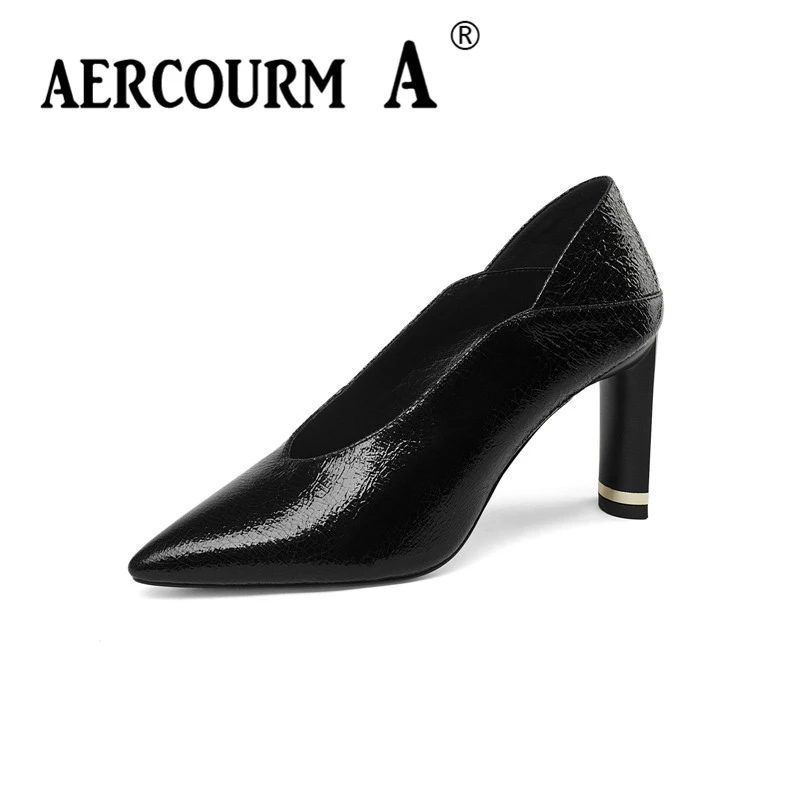 girls black leather pumps