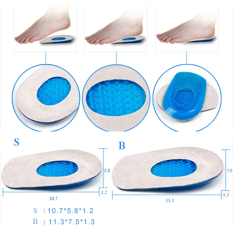 1 пара гелевые подушечки для ног, половинные стельки для ног, подушечки для обуви, инструменты для ухода за ногами, мягкие силиконовые подушечки для увеличения пятки, ортопедические стельки