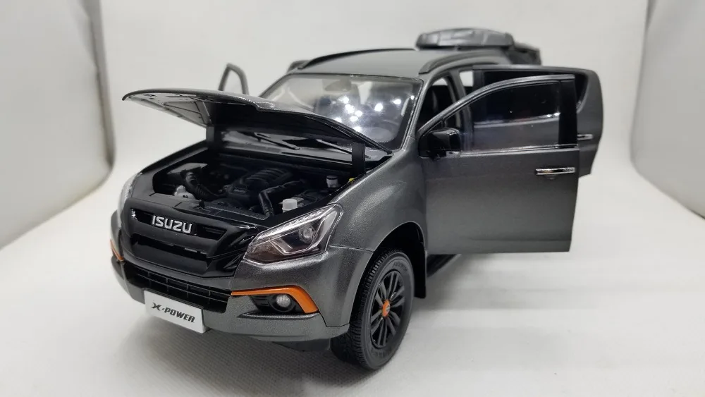 1:18 литая модель для ISUZU MU-X X-power матовый черный Внедорожник игрушечный автомобиль миниатюрная Коллекция подарков MUX MU X