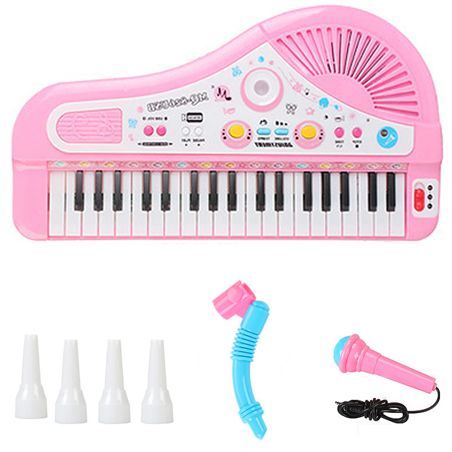 الاطفال 37 مفاتيح مصغرة محاكاة لوحة المفاتيح الكهربائية البيانو لعبة مع ميكروفون الموسيقية أداة التنموية لعبة تعليمية