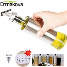 Ермакова 11 унций/300 мл масло уксус и соевый диспенсер для соусов бутылка Диспенсер оливкового масла Cruet Pourer Нержавеющая сталь защита