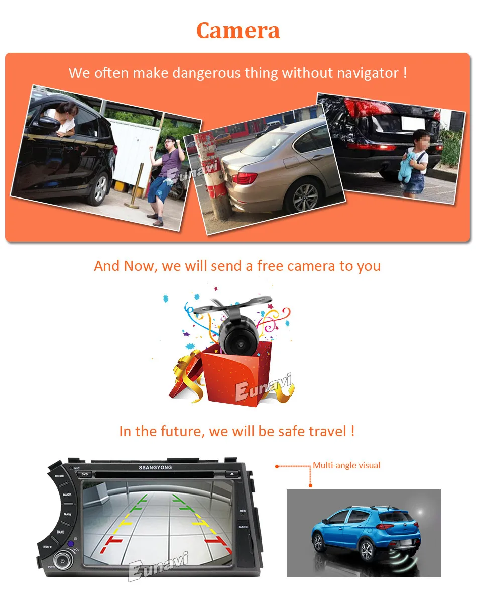 Flash Deal Eunavi 7" 2 din Android 8.1 TDA 7851 car dvd gps stereo for ssangyong Kyron Actyon 4G Wifi BT support DVR OBD2 1024*600 russian 16