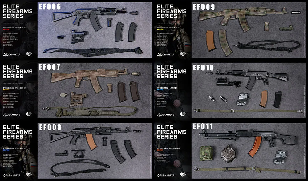 

DAM EF006-EF011 1/6 Elite Weapons AK Series AK47 AK74M AK105 for 12inch Action Figure DIY