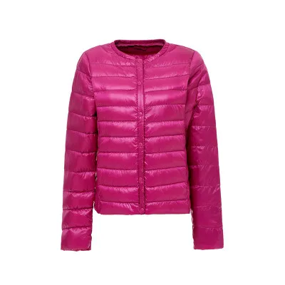 New Ultra-Light Women Winter Coat 90% White Duck Down Jackets O-Neck Portable Down Coats Female Jacket Warm Outerwear - Цвет: Rose red