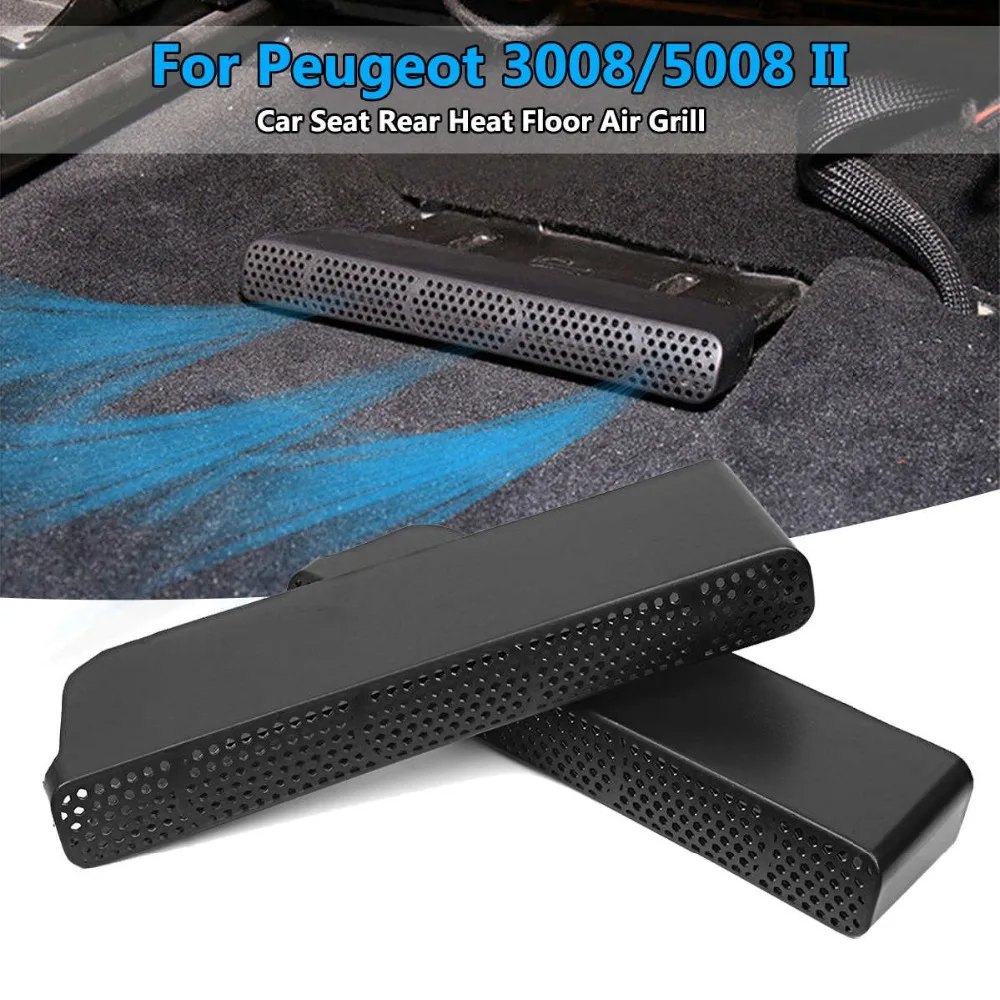 

2x Car Under Seat Air Conditioner Duct Vent Grill Air Outlet AC Heater Protective Cover for Peugeot 3008 5008 II 2017 2018