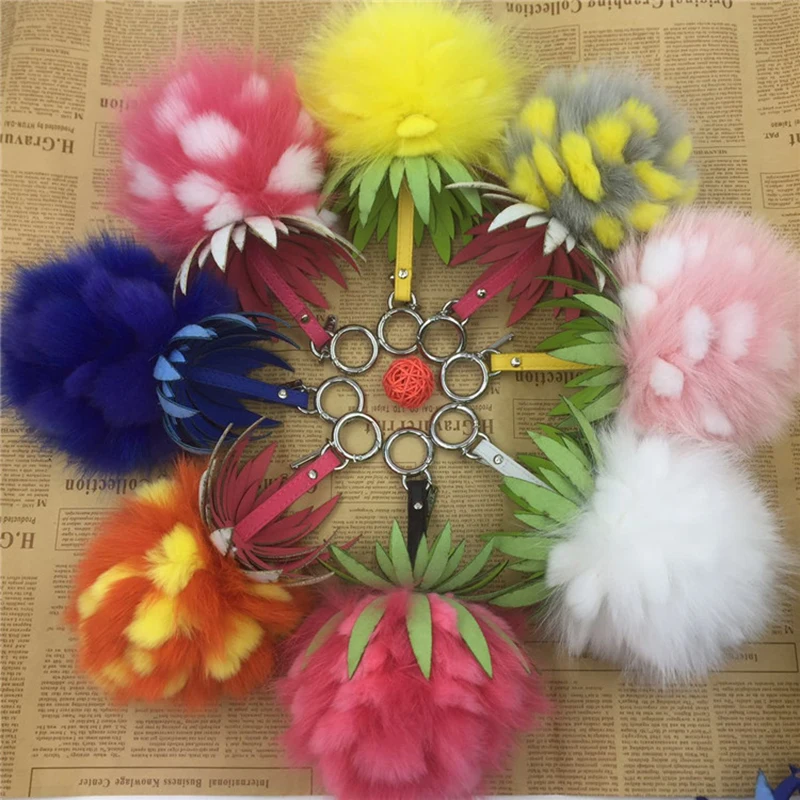 15cm Fluffy Real Rabbit Fox Fur Ball Keychain Pineapple Fur Pom Pom Key Chain Llavero Pompon Keyring Women Bag Charm Pendant цена 15cm Fluffy Real Rabbit Fox Fur Ball Keychain Pineapple Fur Pom Pom Key Chain Llavero Pompon Keyring Women Bag Charm Pendant цены онлайн