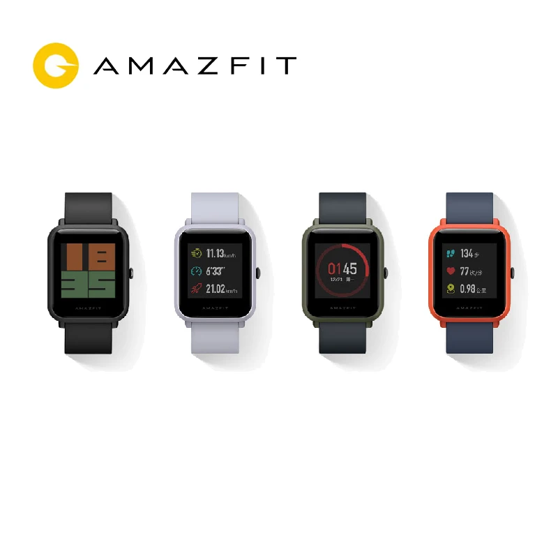 Смарт часы Amazfit Bip [английская версия] Huami GPS умные с IP68 Bluetooth 4 0 Пульс 45 дней