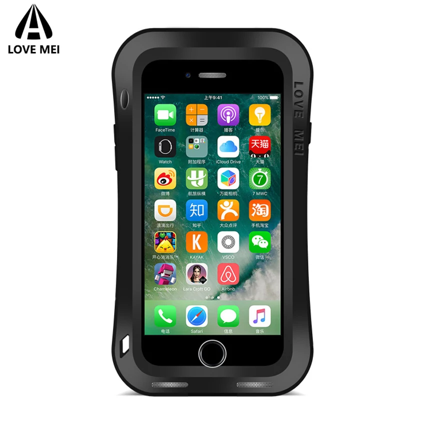 

Love Mei Brand Case For iPhone 7 8 Plus 6 6s Plus Metal Shockproof Phone Cover For iPhone 8 7Plus Full Body Anti-Fall Armor Case
