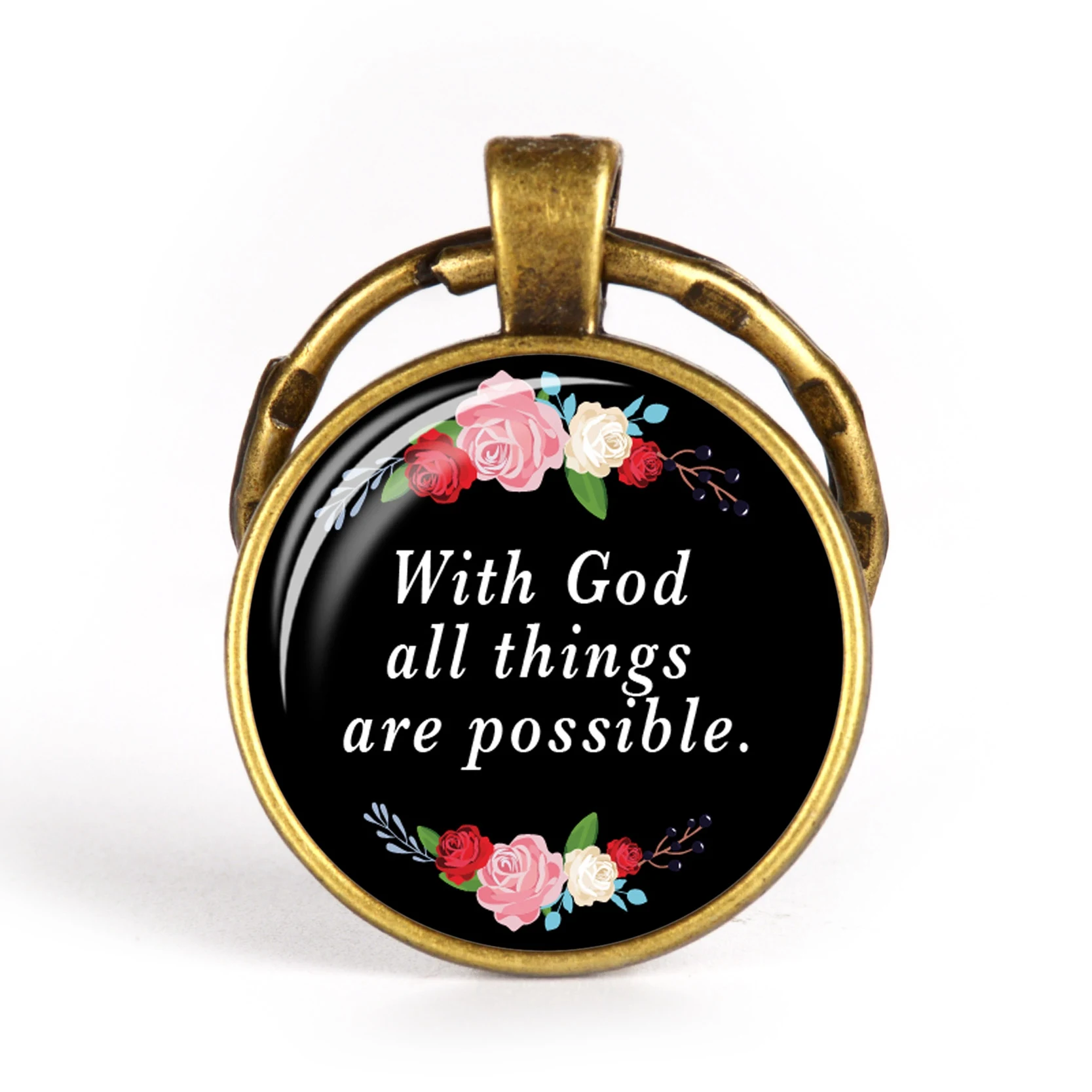 

With God All Thing Are Possible Bible Verse Key Chains Scripture Quote Faith Jewelry Women Men Christian Gifts Car Key Ring