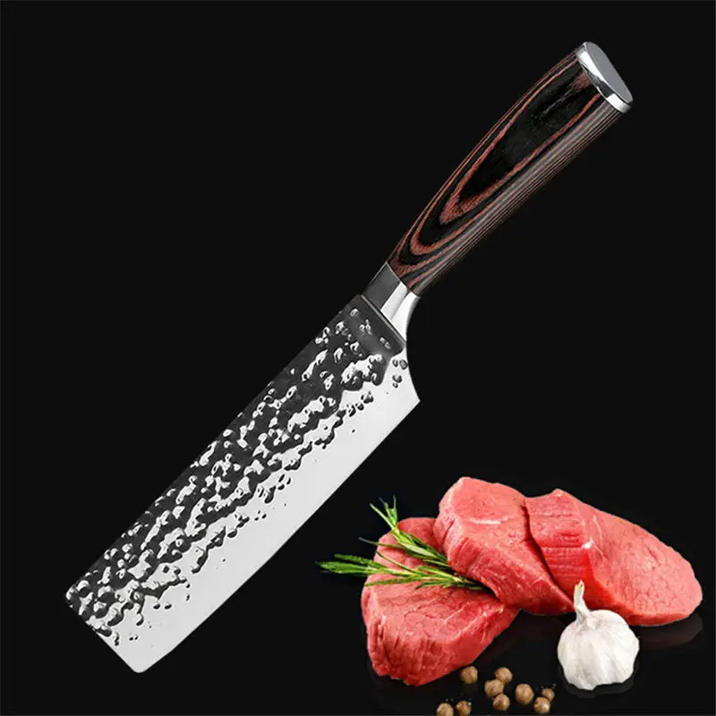 

7/8inch Chef knife kitchen knife 7CR17MOV Chinese Style Kitchen Meat Cleaver fruit vegetable Non-stick stainless steel knife