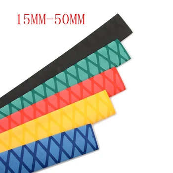 

1 m/lot Antiskid checkered heat shrinkable tube Textured 2:1 15MM-50MM Insulation lightning protection Non-Slip free shipping