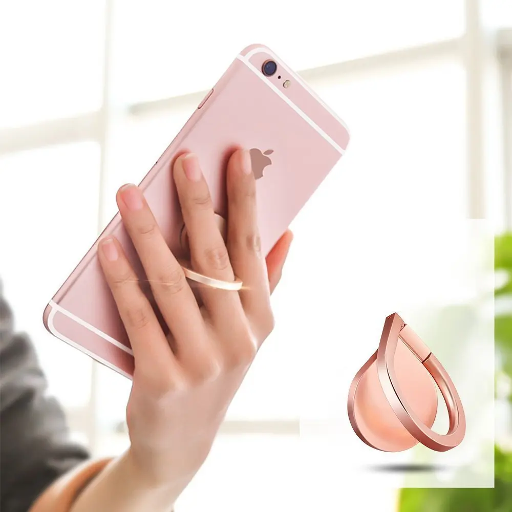 Water Droplets Universal Magnetic Metal Car Phone Finger Holder 360 Degree Phone Ring Bracket for iPhone Xiaomi Mei zu Samsung