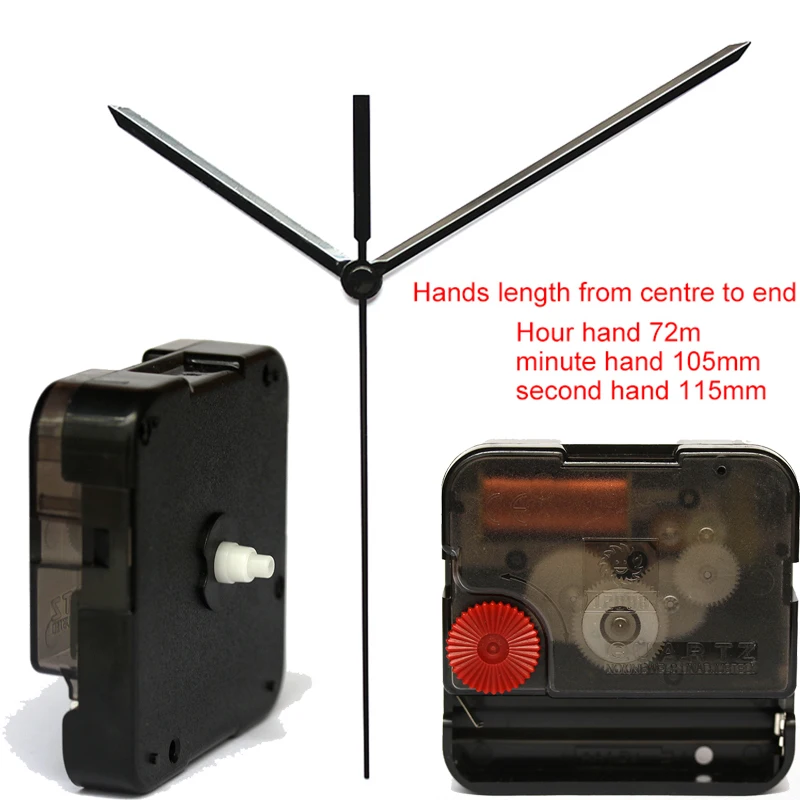 

12888SA Snap In Type wall clock mechanism with 92# hands Silent Plastic DIY Clock Accessory kits Sweep Quartz Movement