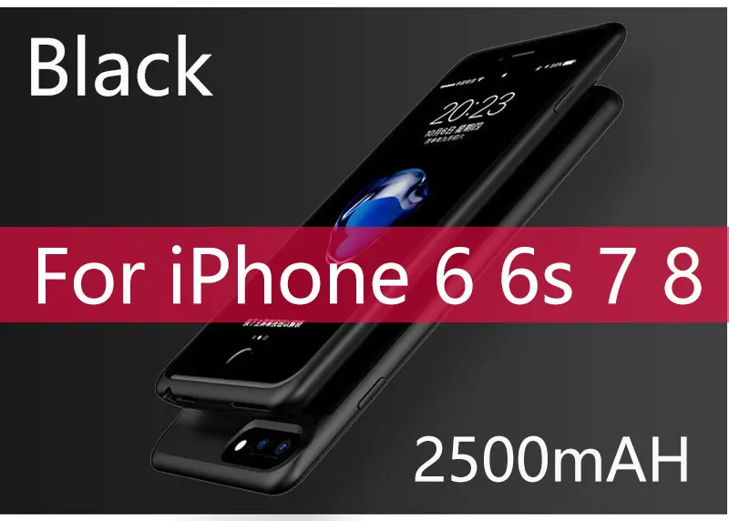 2500 мАч ультра тонкий телефон батарея чехол для iPhone 6 6s 7 8 3700 мАч Внешний аккумулятор чехол для iPhone 6 Plus 6s Plus 7plus 8plus - Цвет: As Picture Show