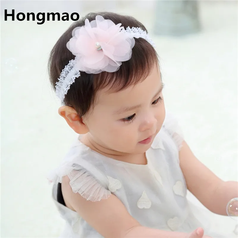 

Baby Flower Crown Headband Chiffon Flower Wreath Pink Ribbon Hair Bands Children Girls Handmade DIY Headwear Hair Accessories