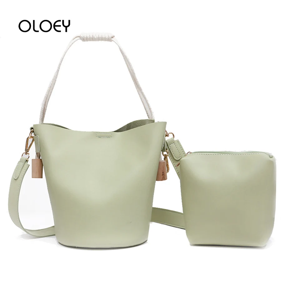 

2PC Set Large Capacity Women Bucket bag PU Leather Women's bag Shoulder Bags Brand Designer Ladies Crossbody messenger Bags Sac