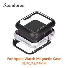 Konaforen для Apple Watch чехол для iWatch серии 4 3 2 1 модный ремешок с 42 мм 44 мм 38 мм 40 мм Магнитная металлическая рамка