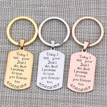 

Gift Key Chain Wedding Private Customized To Dad Stepdaughter Key Pendant Dog Tag Men Women Pendant Decor Gift Key Fob