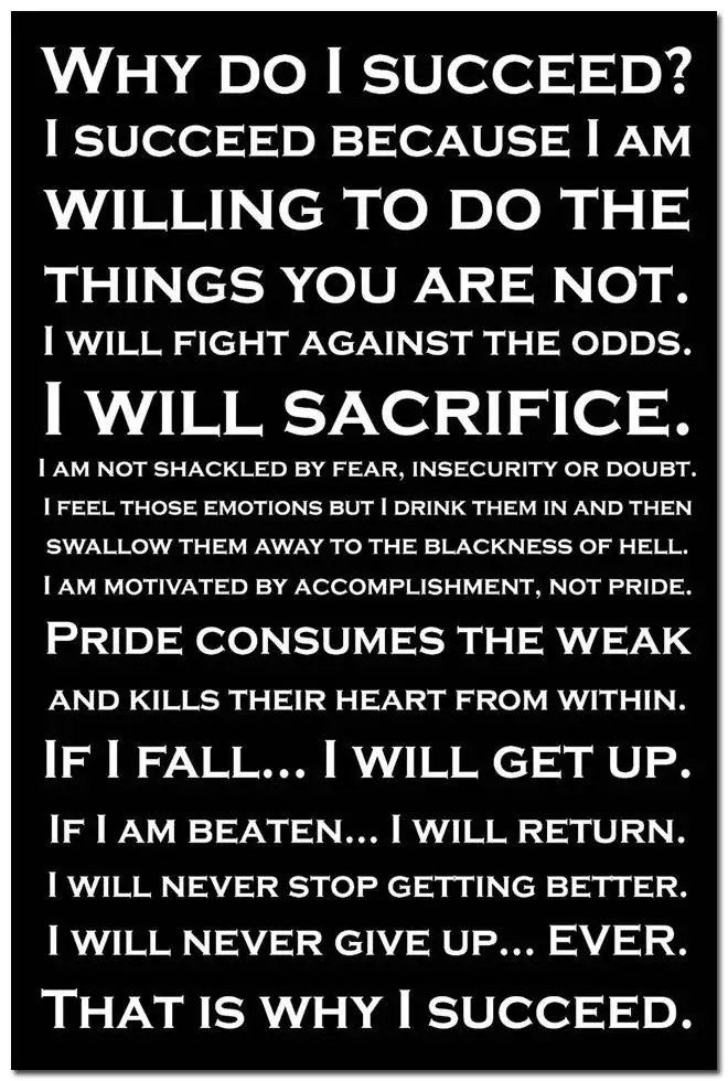 WHY DO I SUCCEED Self Positive Motivational Quote