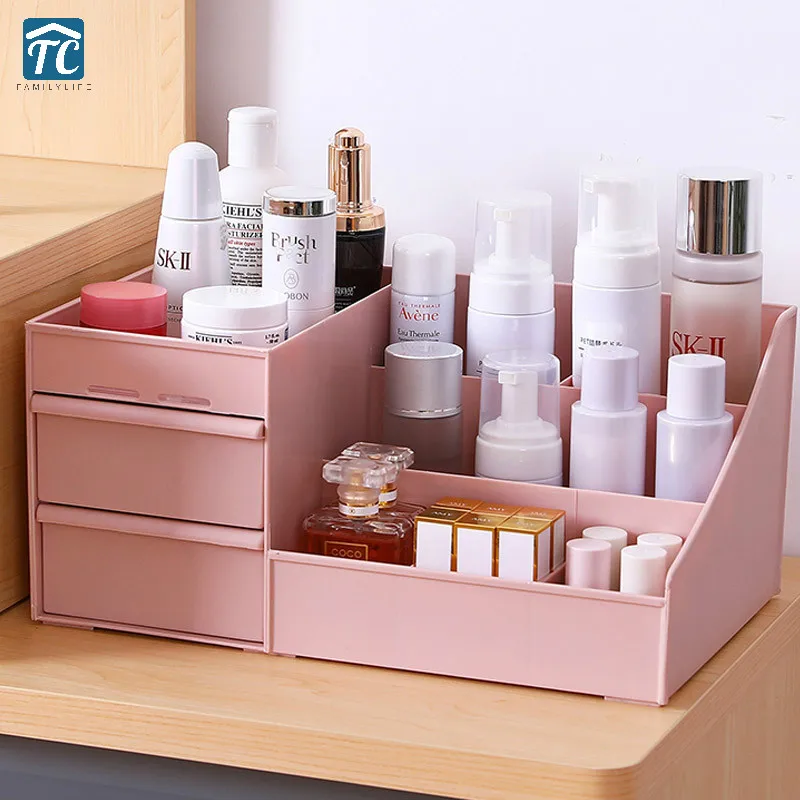 Cosmetic Storage Box Drawer Desktopplastic Makeup Dressing Table Skin Care Rack House Organizer Container Mobile Phone Sundries
