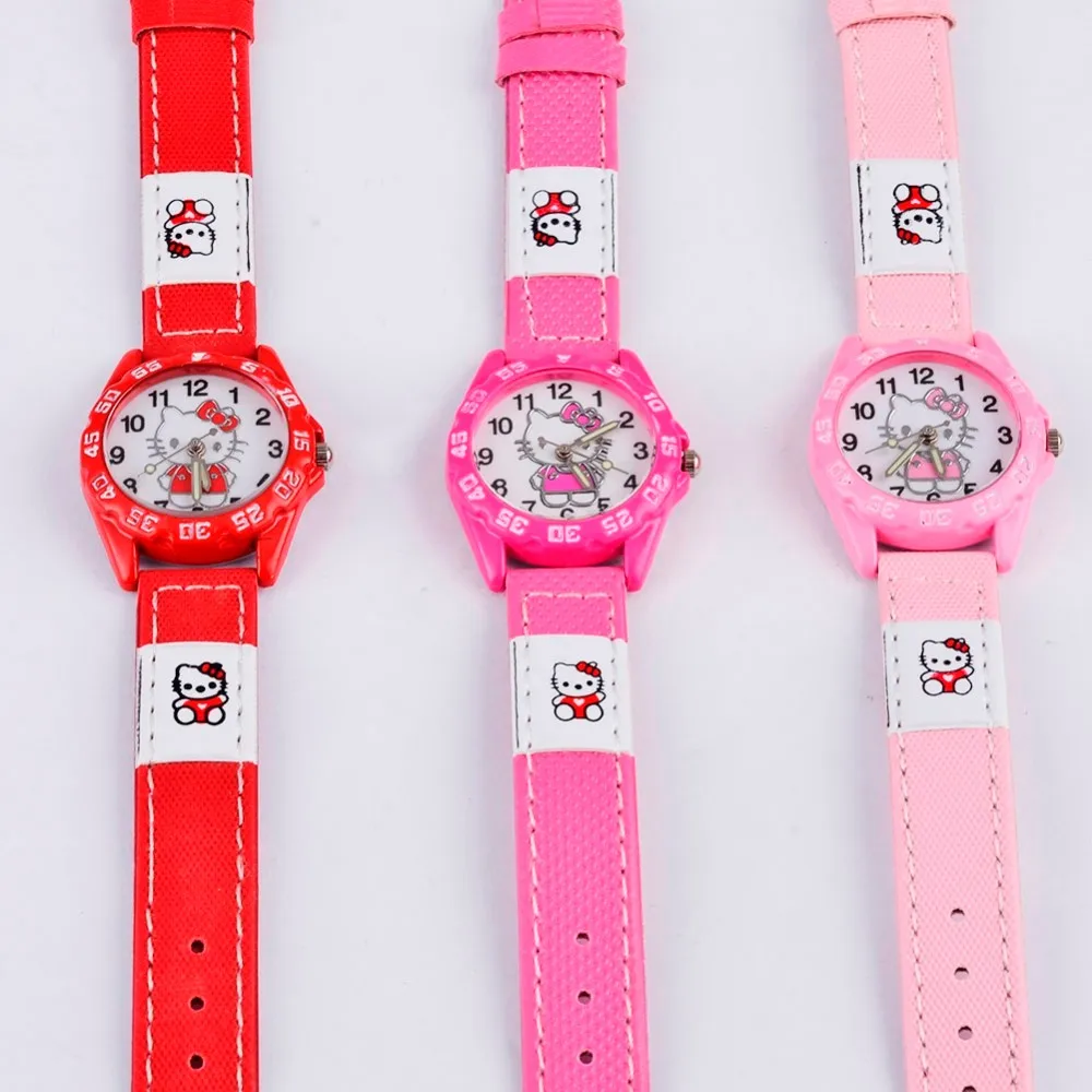 

TMC#459 New Stylish 3 Colors Hello Kitty Watch Top Brand Children Quartz Wristwatch Hot relogio infantil 2019