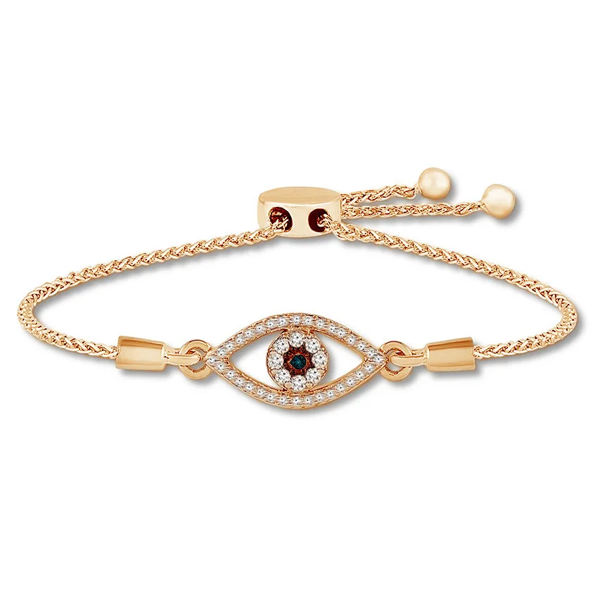 

Bohemian Bracelet Evil Eye Bracelet Rose Gold Silver Adjustable Women Girls Femme Moda Mujer 2019 Rhinestone Taki Brazalete