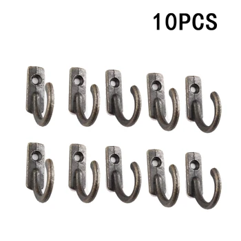 

10PCS Wall Door Metal Antique hooks wall Hanger For Key Clothes Coat Hat Bags Towel hooks for hanging Bathroom Accessoreis