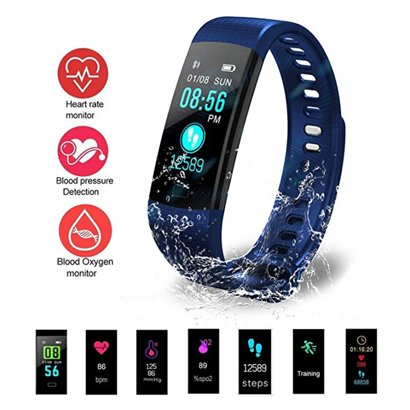 

Y5 Smart Fitness Bracelet Watch Waterproof With Pressure Measurement Sport Pedometer Step Counter Activity Tracker for Android