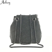 Aelicy, модная женская вечерняя сумка, сетчатая, алмазная, с блестками, перекошенная сумка-мешок, сумка на цепочке, сумка через плечо, сумка-тоут, дизайнерская сумка