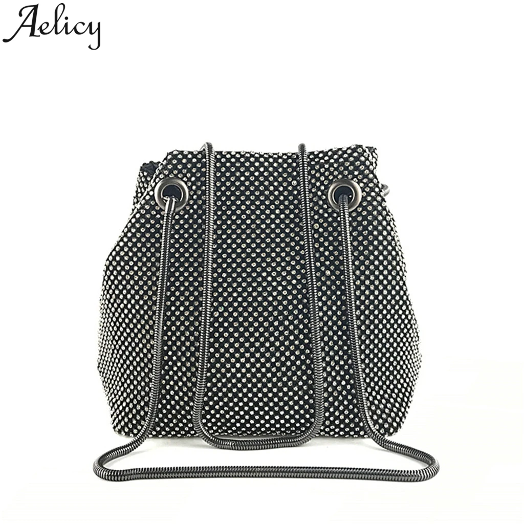 

Aelicy Fashion Women Evening Bag Net Diamond Sequins Skewed Bucket Bag Handbag Chain Bag Crossbody Bags Tote Handbag Designer