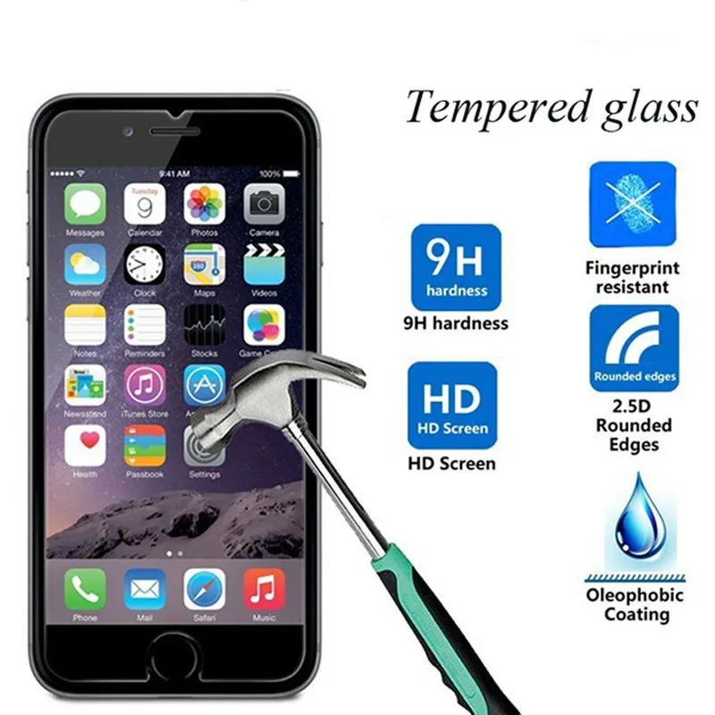 Защитное стекло для iPhone 7 закаленное 6 6s 6plus Защитная пленка 5 4 аксессуары |
