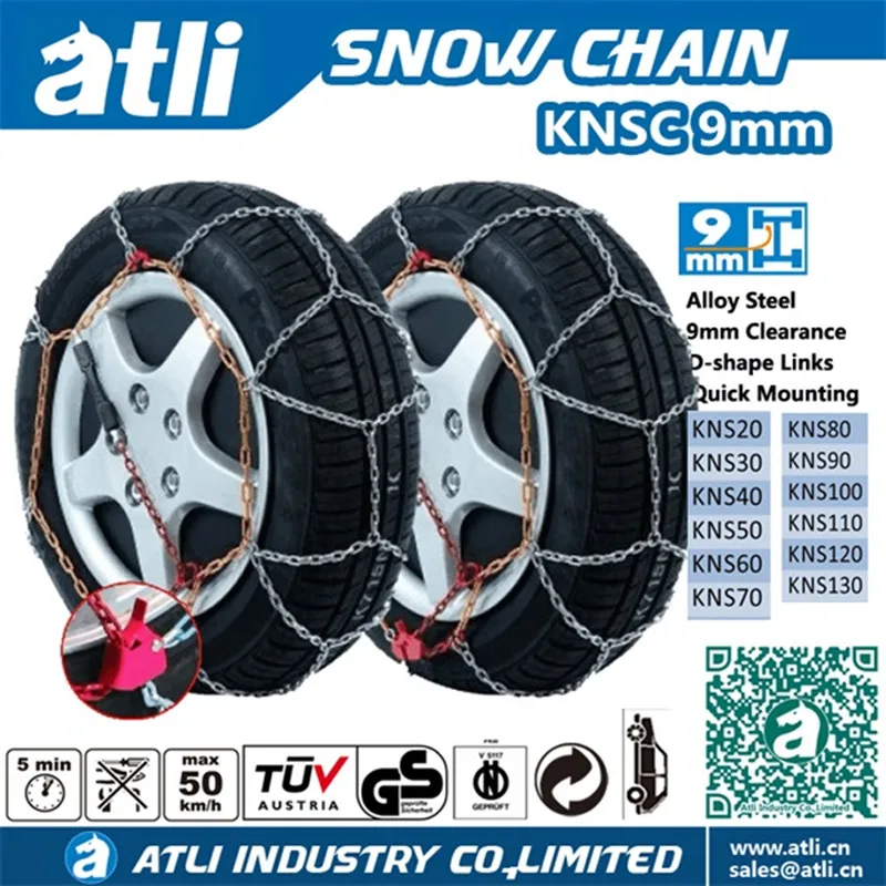 High Quality 9mm Alloy Steel Car Tires Snow Chains Adjustable Anti skid