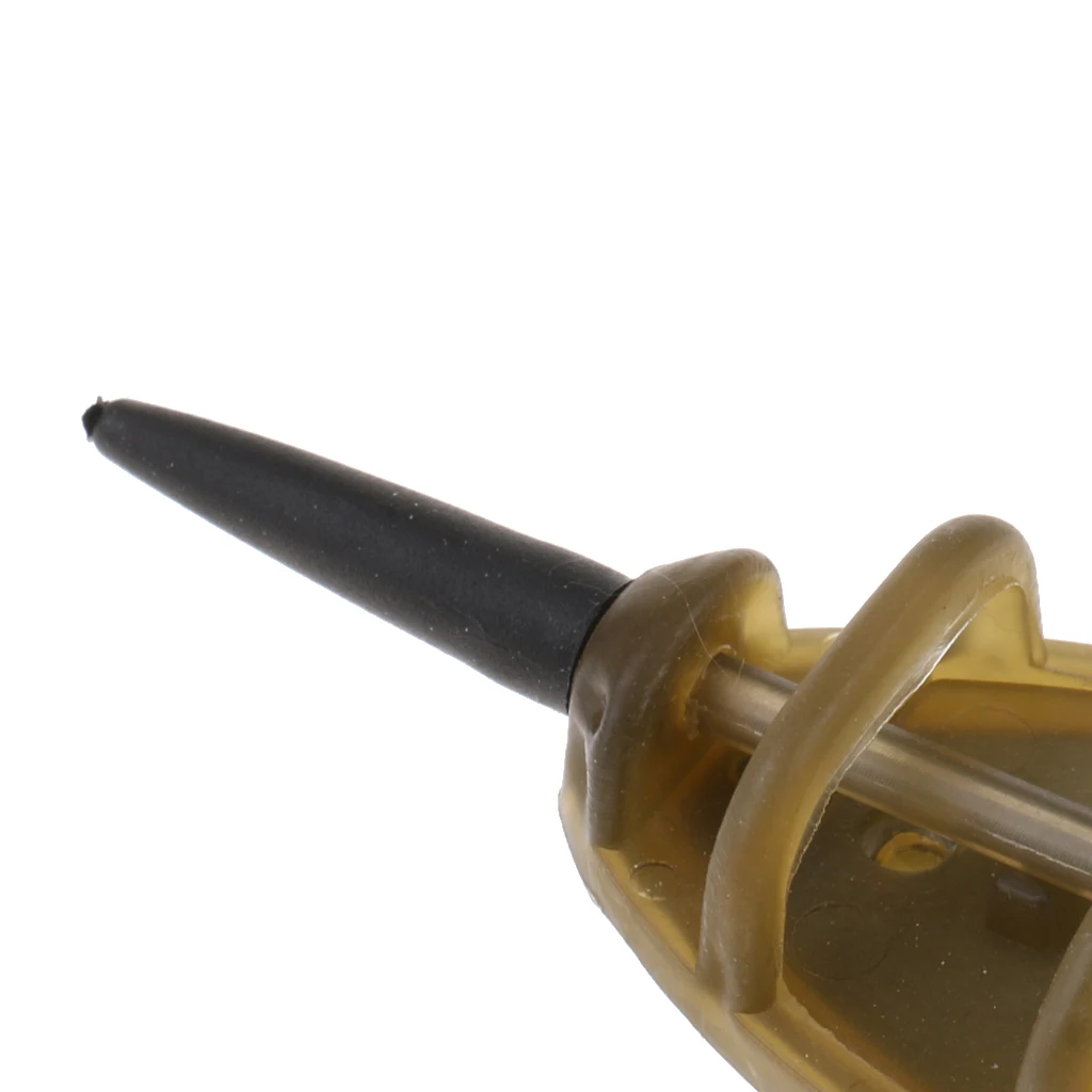 3 Pcs Silicone Inline Method Feeder Set Carp Fishing Tackle Bait Cage with Lead Sinker Flat Feeders Bait Cage