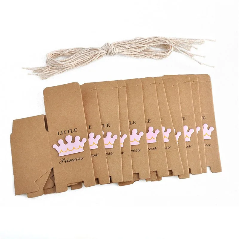 20/40pcs Kraft Paper Candy Box Baby Shower Gifts For Guest Kid Birthday Party Babyshower Boy Girl Gift Box 1th Party Supplies